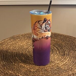 Tiger Tumbler with Straw